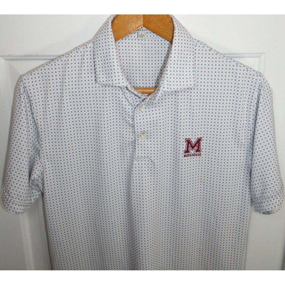 Morehouse College Performance Polo Shirt Geometric AOP Men's Size Small
